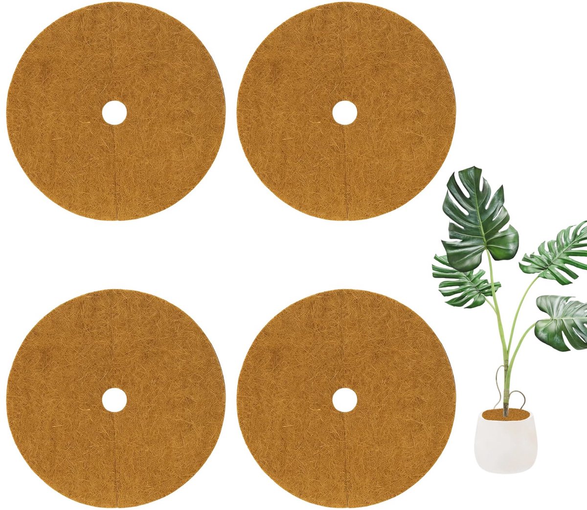 Set van 4 Kokosmatten van 20 cm voor Winterschutz van Planten