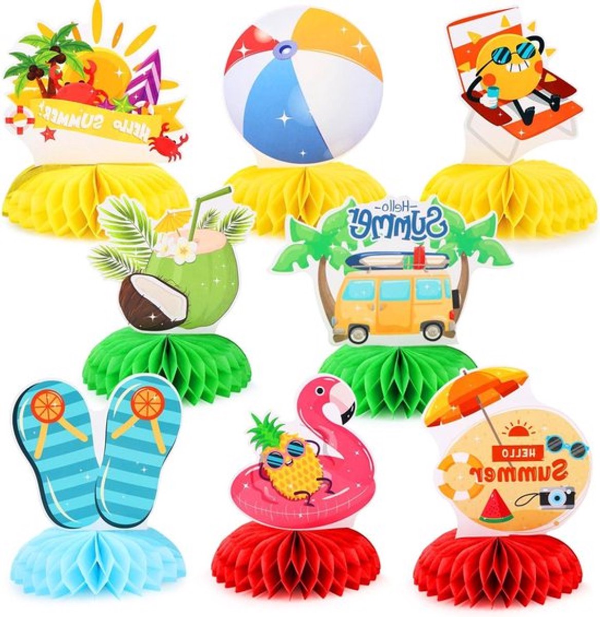 Zomerfeest Decoraties Strand Thema Pool Party - Set van 8 Stuks