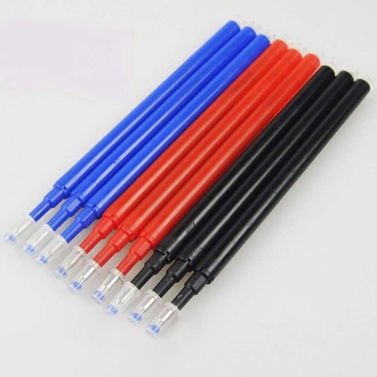 Balpenvulling Uitwisbaar Rollerpen Glad 0,7 mm Zwart Rood Blauw Set van 3 Stuks - Blauwschrijvend