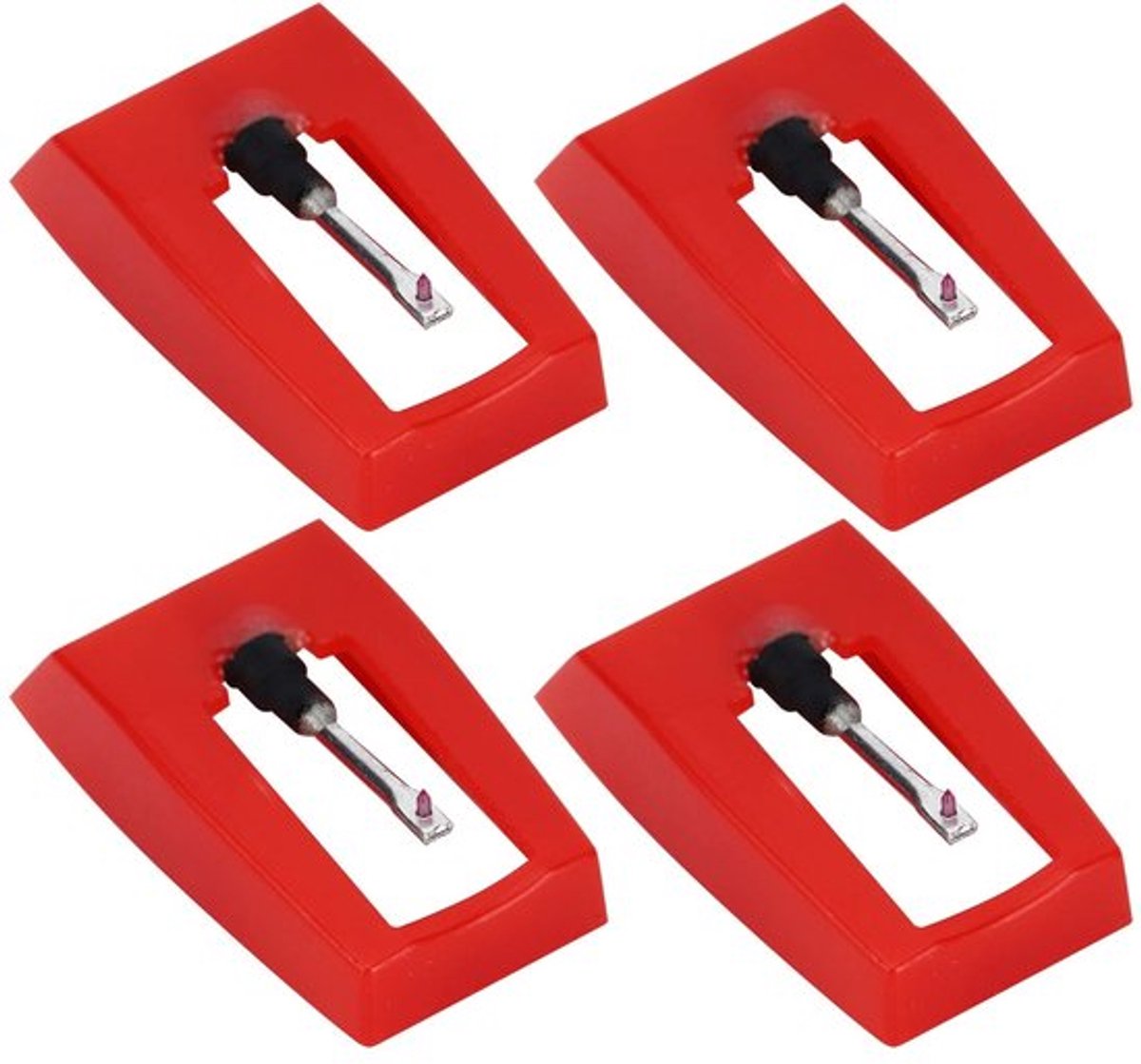 Platenspeler Naald 4 Stuks - Vervangende Naalden - Conische Diamant - Eenvoudige Installatie - Hoogwaardig Materiaal - Stylus