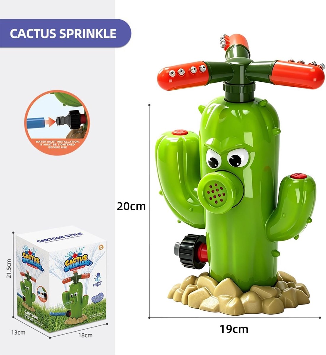 Watersprinkler - Cactus - Watersproeier voor Kinderen - Eenvoudig Te Installeren - Voor Buitenplezier in de Zomer