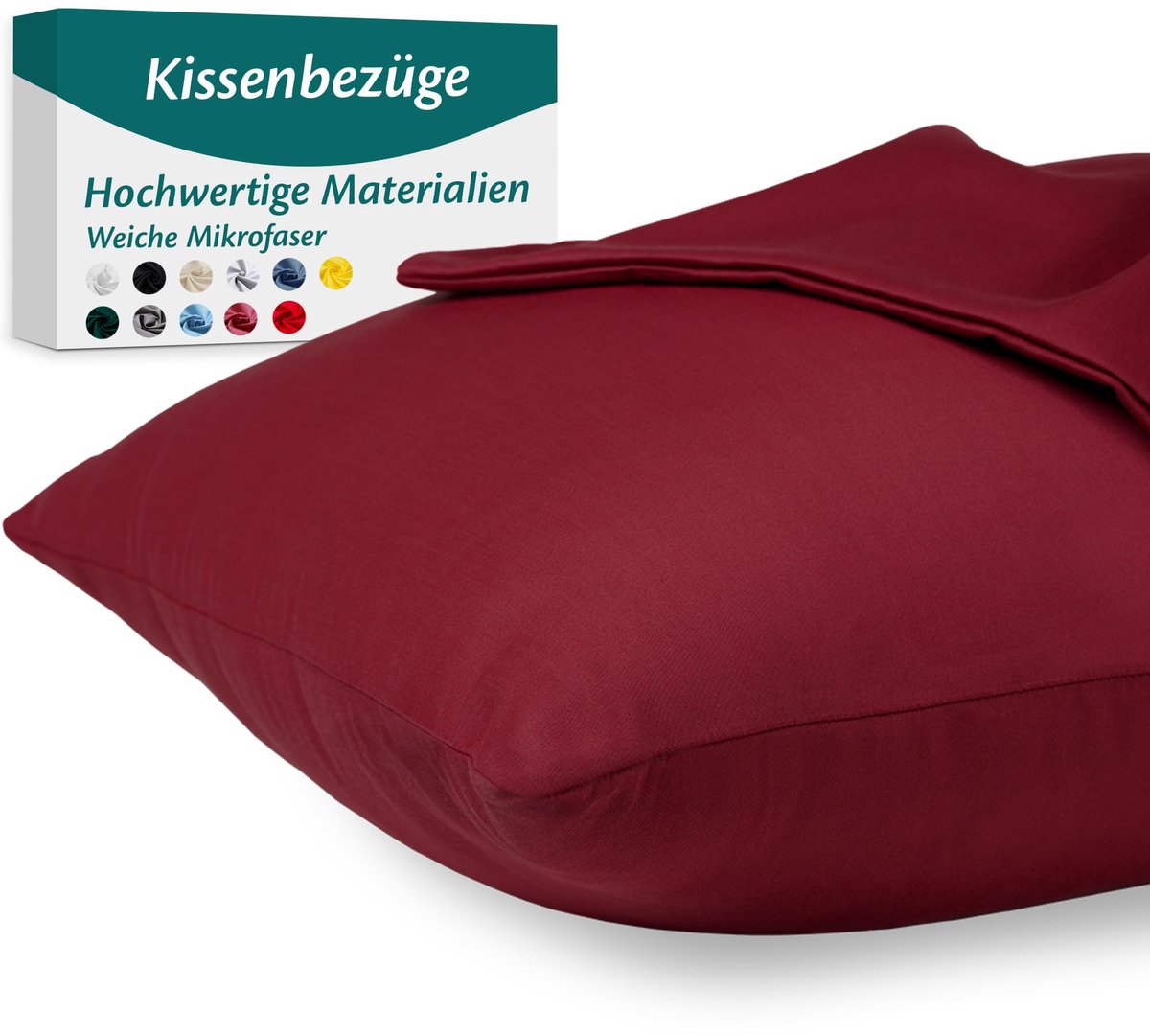 Kussenhoes 50x80 - Microfiber Oeko-TEX Gecertificeerd - Bordeaux - 2 Stuks