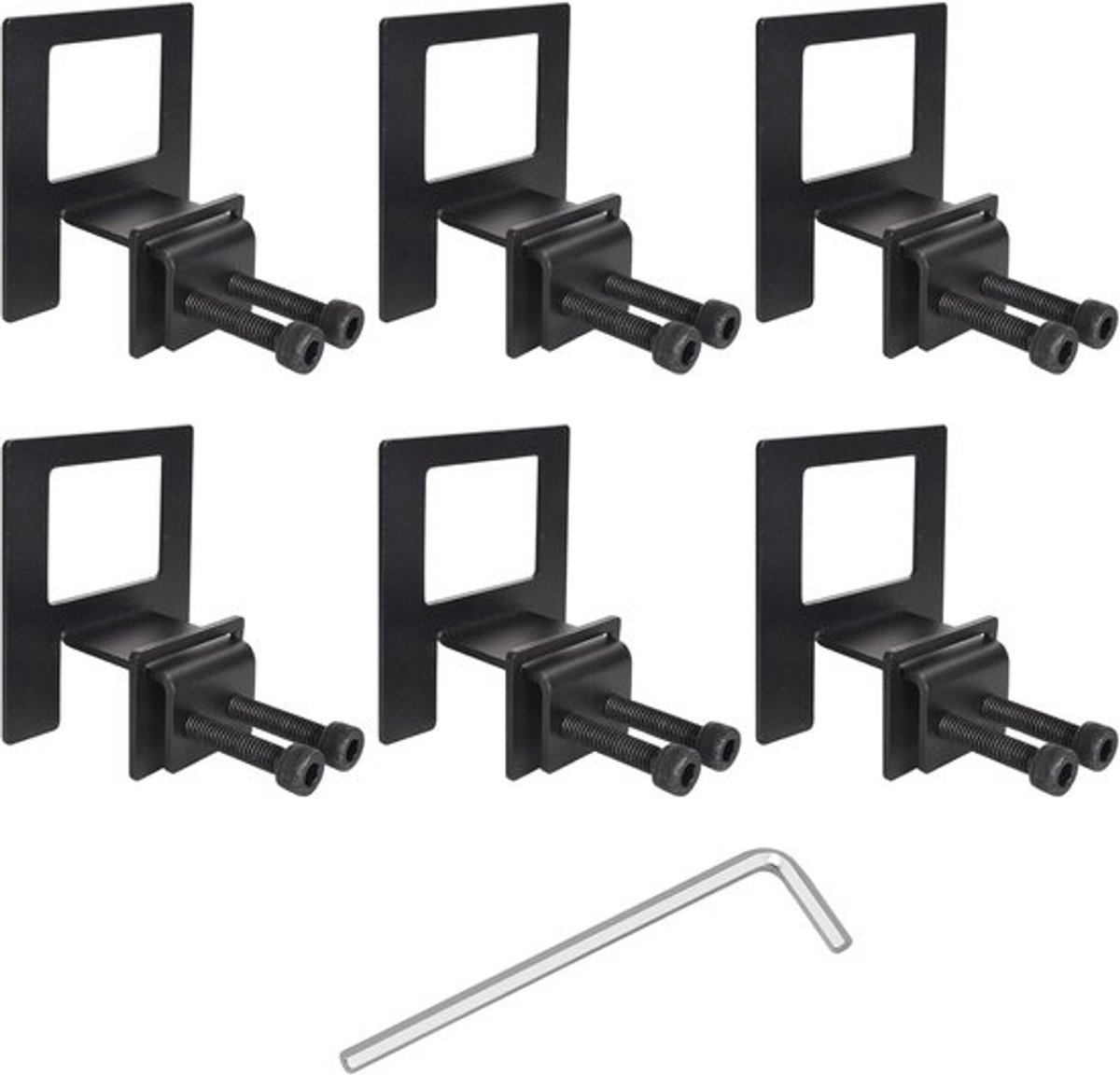 Matrashouder voor bedframe - 6 stuks - antislip matras toppers - zwart - verstelbare metalen matrasstopper - matrasverbinder voor metalen bedframe - antislip mat