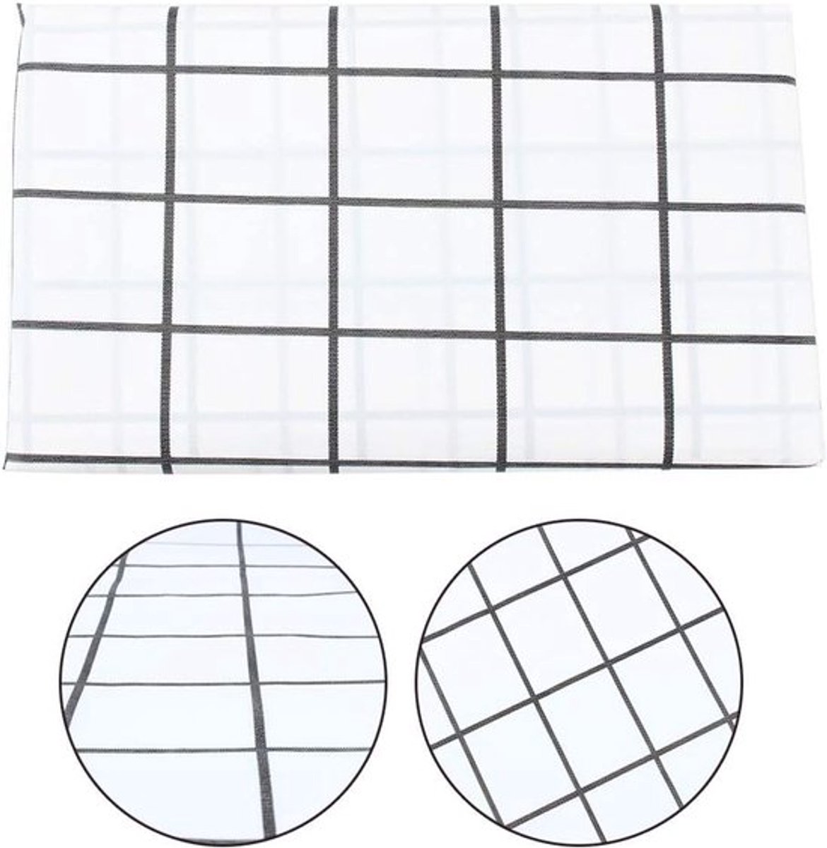 Tafelkleden van PVC - Waterdichte en olieafstotende tafelbescherming - Zwart-wit geruit voor picknick en feest