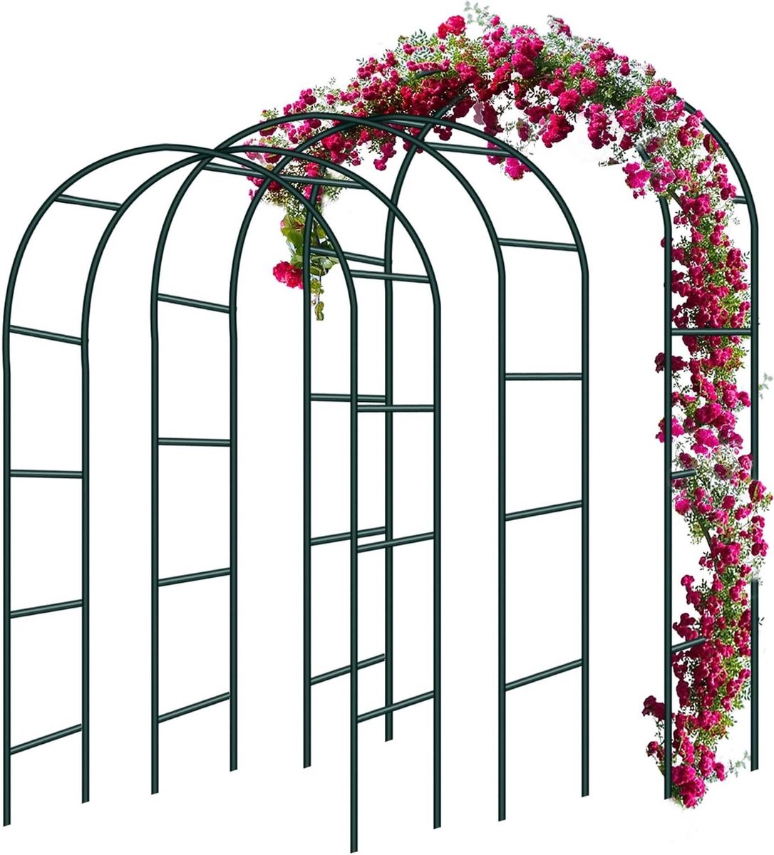Rozenboog Klimplanten - Tuinboog Pergola - Klimplanten Ondersteunen - Roestvrij Staal - 240 x 140 x 38 cm - Groen