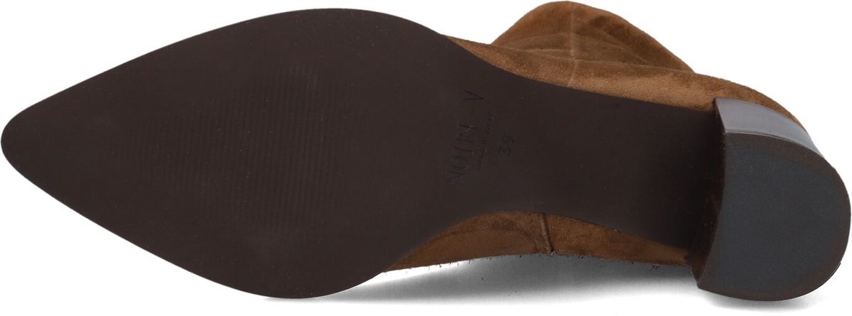 Notre-V 35239 Enkellaarsjes - Enkelboots met rits - Dames - Bruin - Maat 39