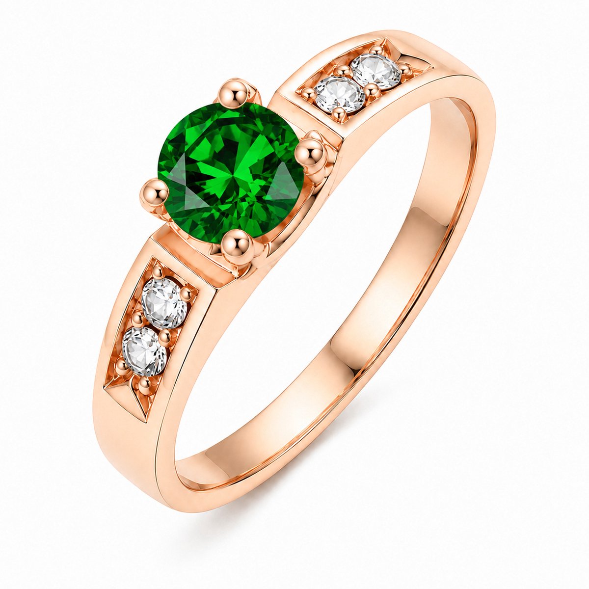 LGT JWLS - Dames ring - Rosé|Groen|Wit Metaal - Zirkonia