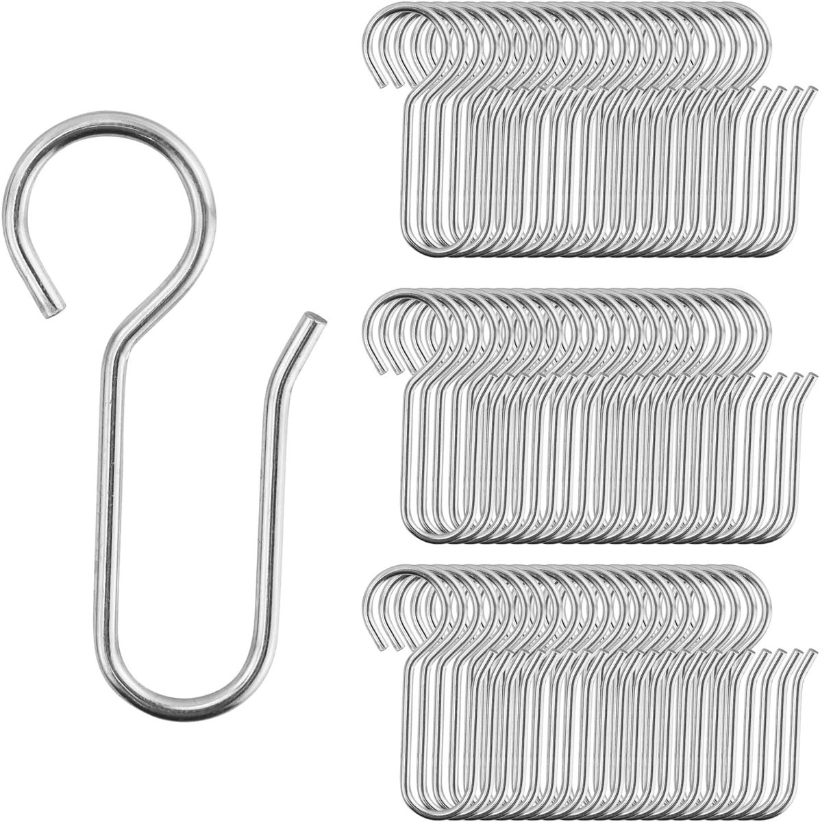 Gordijnhaken - Zilver - 3,5 cm - Metalen S-haken voor Gordijnrails - Voor Diverse Woonruimtes
