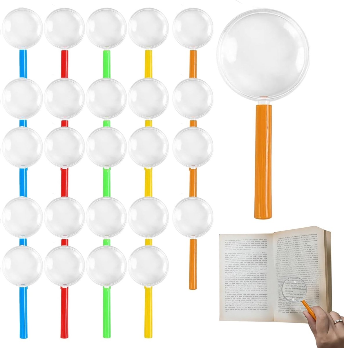 Draagbare Vergroter - Verschillende Kleuren - 10 cm - Handheld Vergrootglas met 3x Vergroting - Voor Volwassenen