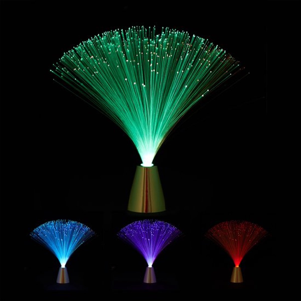 Han-Bar® LED Glasvezellamp – ca. 20 cm – Kleurwisselende Sfeerverlichting – Inclusief Batterijen