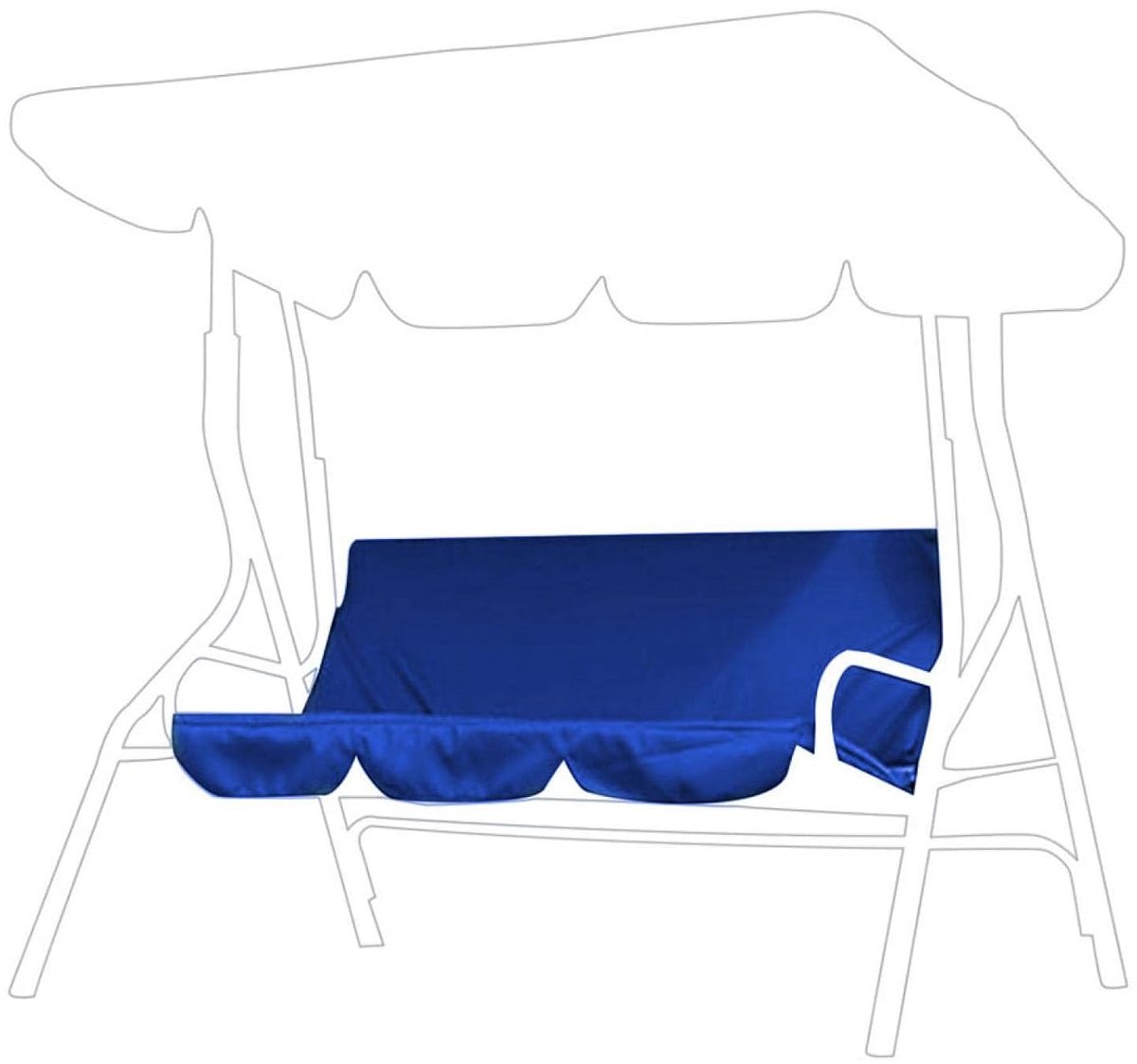 LISM-Schommelmathoes, vervangende waterdichte zithoes, meerkleurige buitenschommel, driezits, Geschikt voor tuinen, zwembaden, erven, balkons en achtertuinen (blauw).