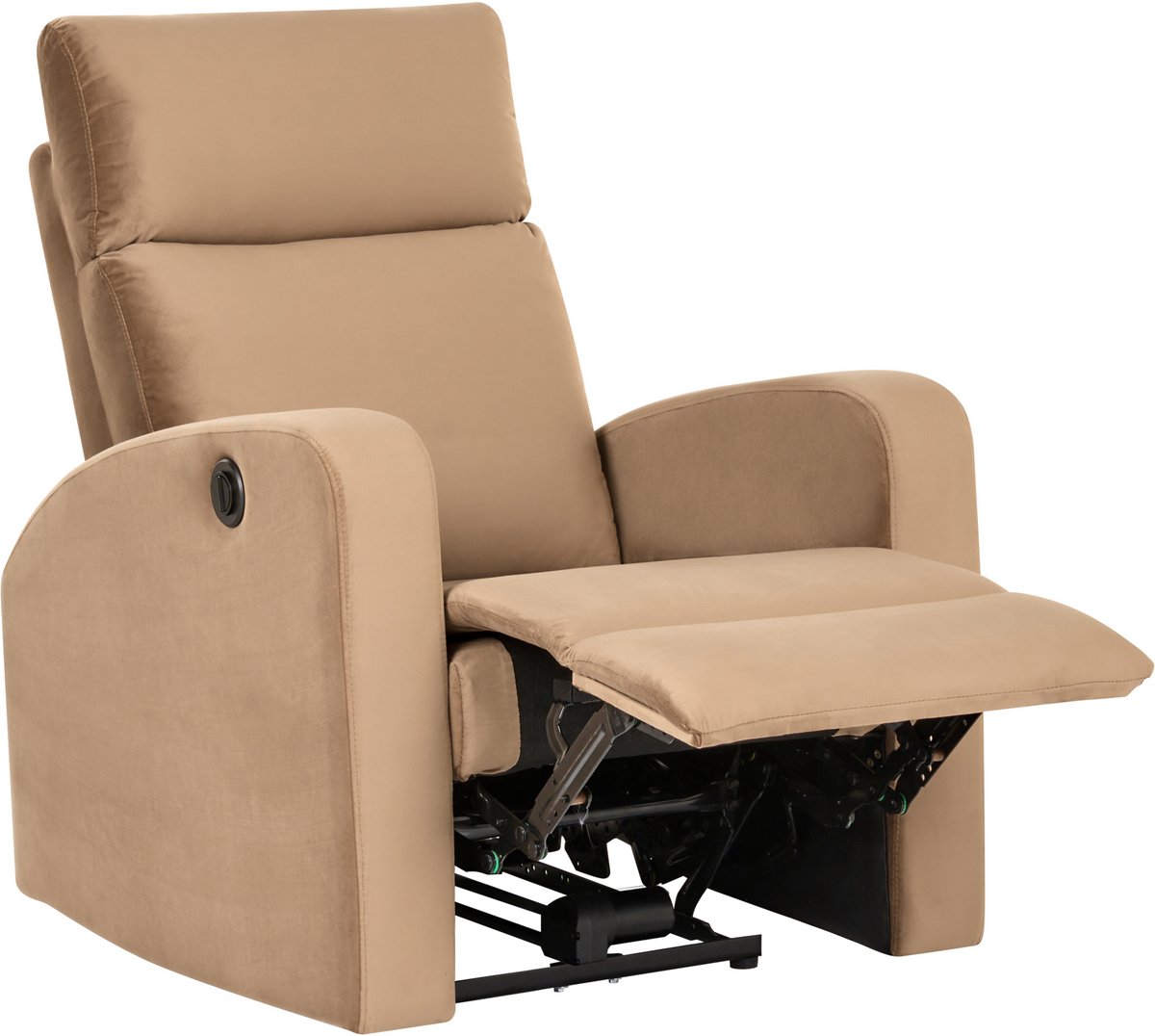 VERDAL - Relaxfauteuil elektrisch - Lichtbruin - Fluweel