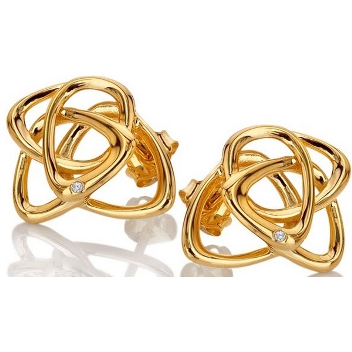 HOT DIAMONDS DE843 GOUDEN OORKNOPJES MET DIAMANT 1 PAAR