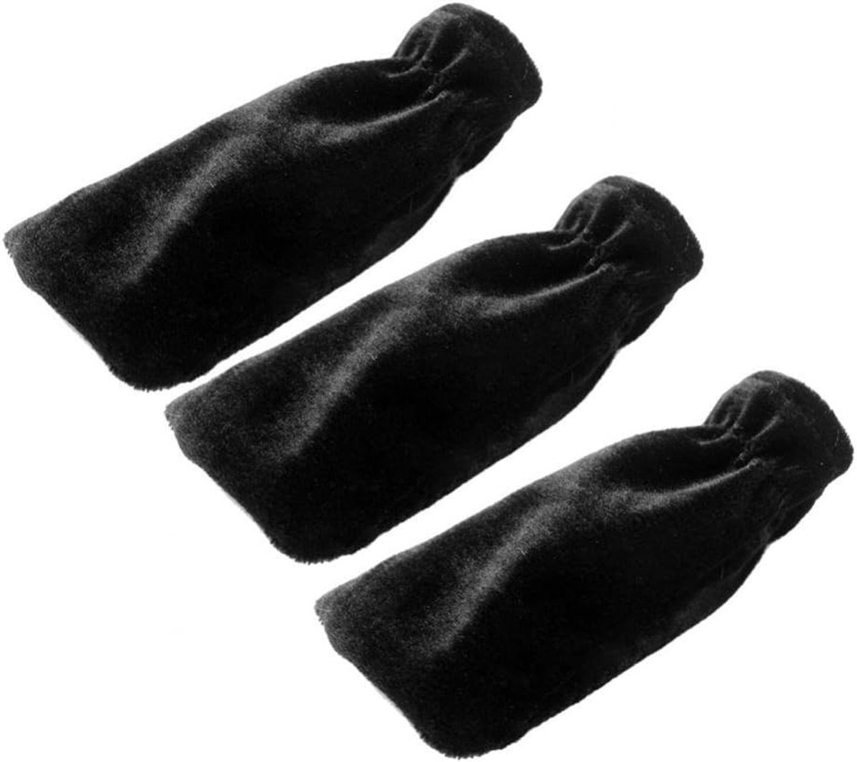 Piano Pedal Beschermhoes Set van 3 Stuks - Zachte Pleuche Voetpedaal Bescherming voor Muziekinstrumenten (Zwart)