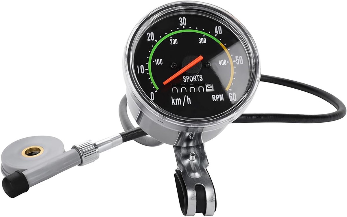 Thijox - Mechanische Kilometerteller Analoge Snelheidsmeter Old School Stijl Bedraad Aluminium Waterdichte Universele Fiets Snelheidsmeter Voor 26 tot