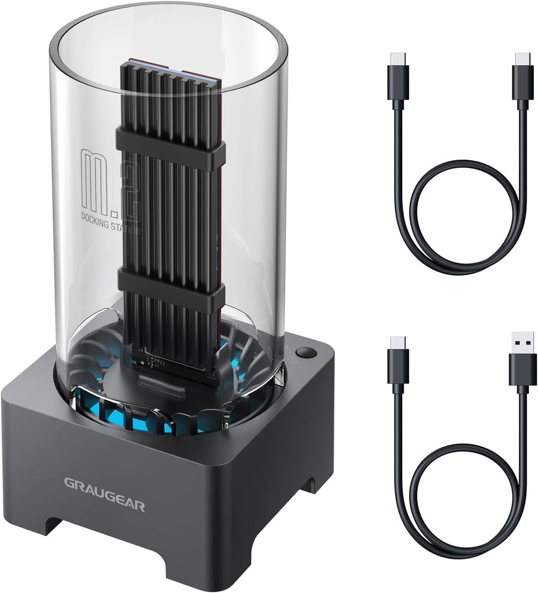 SnelShoppen - M.2 NVMe & NGFF SSD Docking Station - USB 3.2 Gen2 10Gbps, Inclusief Koeling Ventilator en Toebehoren, Toolless en Compatibel met PCIe e