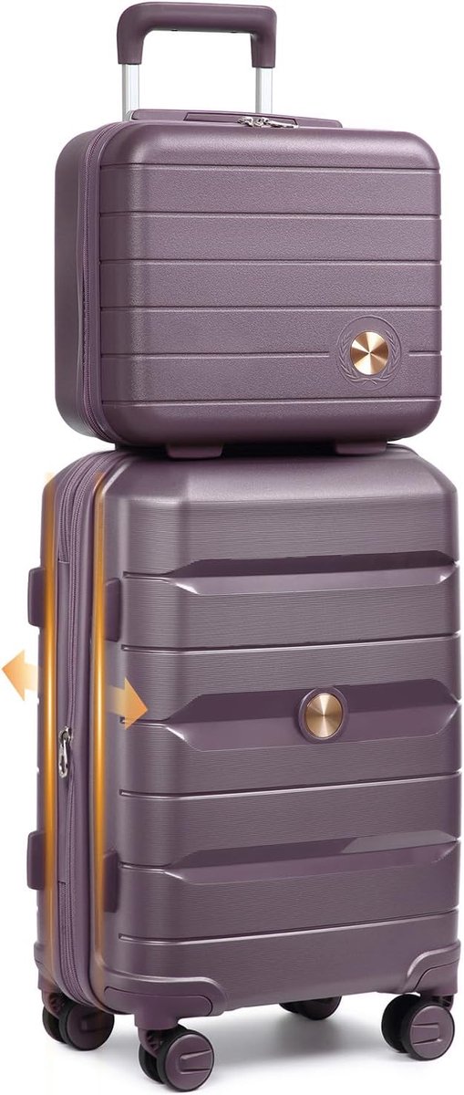 Thijox - Sea Choice Kofferset 4-delig Handbagage Trolley Koffer met Beautycase Harde Schaal Polypropyleen Reiskoffer TSA Slot 4 Dubbele Wielen S-M-L-X
