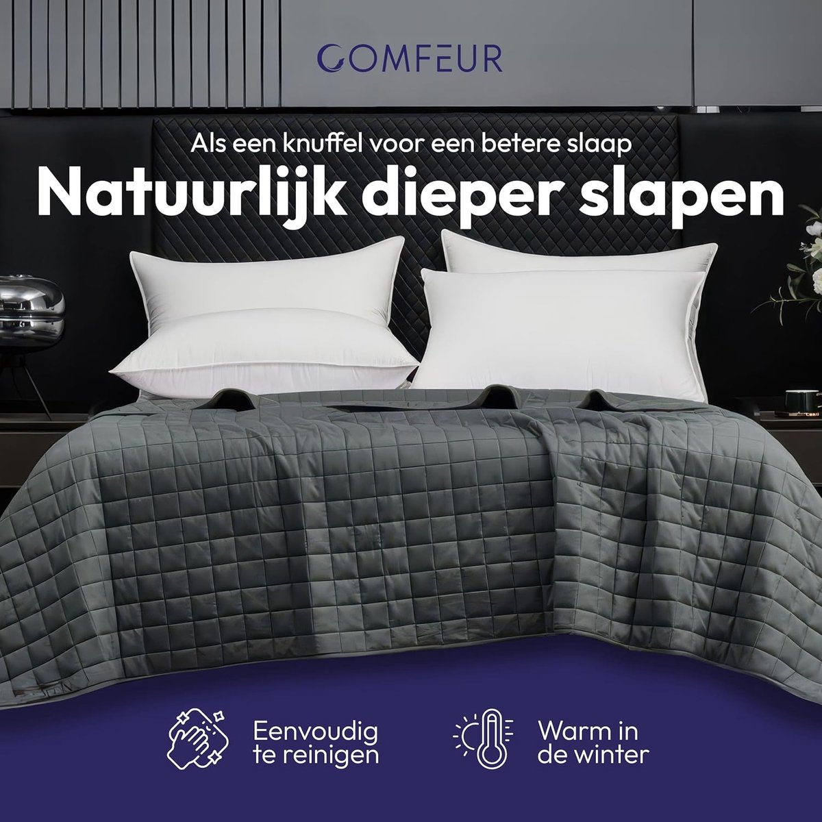 Thijox - Gewichtsdeken 150 x 210 cm - 9 kg Anti-Stress Therapiedeken - Zware Deken voor Diepe Slaap & Betere Herstel - 100% Polyester - Ademend & Comf
