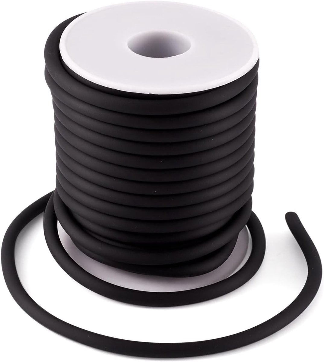 Duurzame 5mm synthetische rubberkoord voor sieraden maken - 10,93 yard zwart PVC touw met spoel, ideaal voor knutselen en creatief gebruik