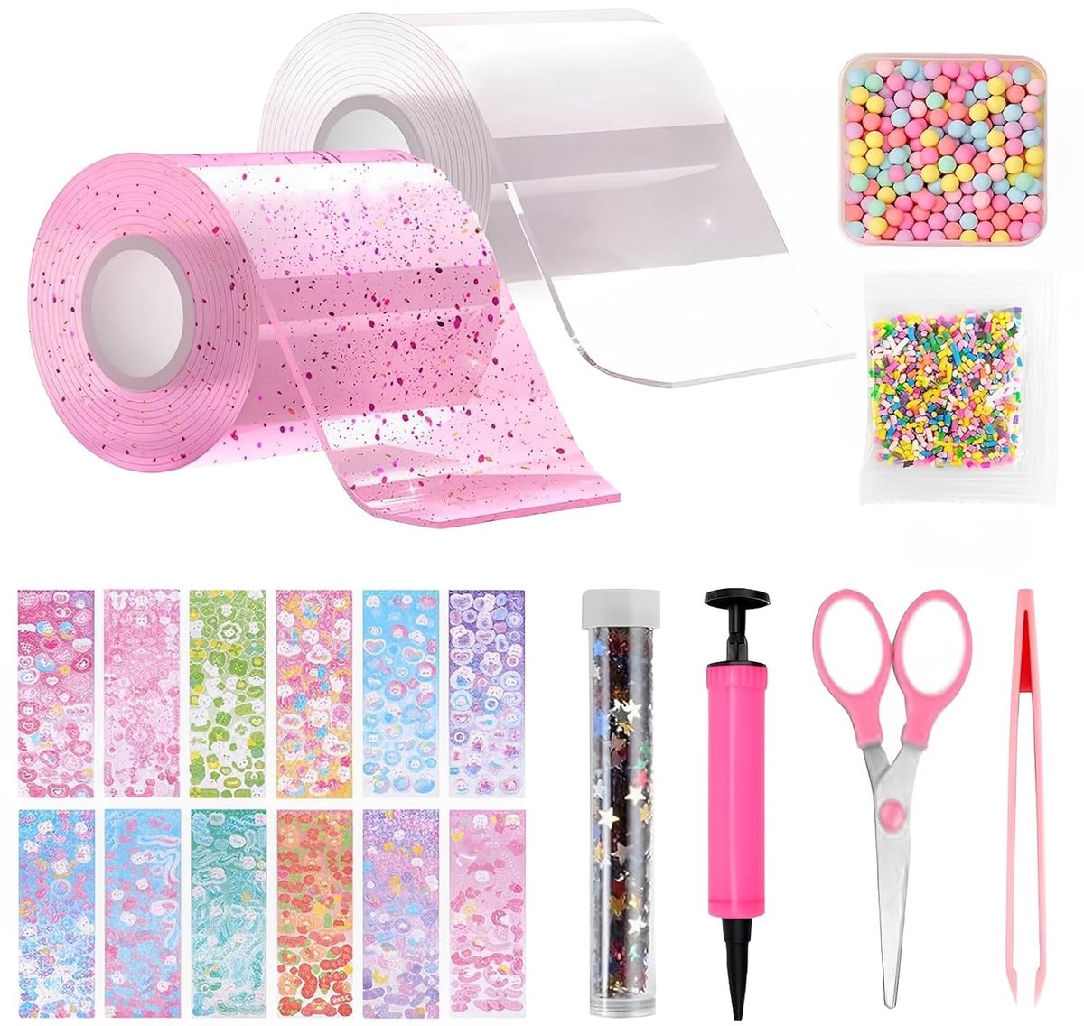 Nano tape set 20 stuks - dubbelzijdig transparant - creatief met glitterstickers - ideaal voor kinderen - SnelShoppen