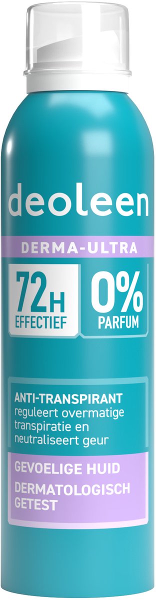 Bol.com Deoleen Derma Ultra 72 uur - Anti-transpirant spray - Voorkomt overmatige transpiratie en transpiratiegeur - 72 uur effe... aanbieding