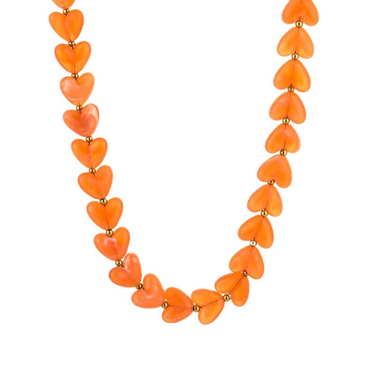 Bijoutheek Collier Hart Kralen Balletjes Orange
