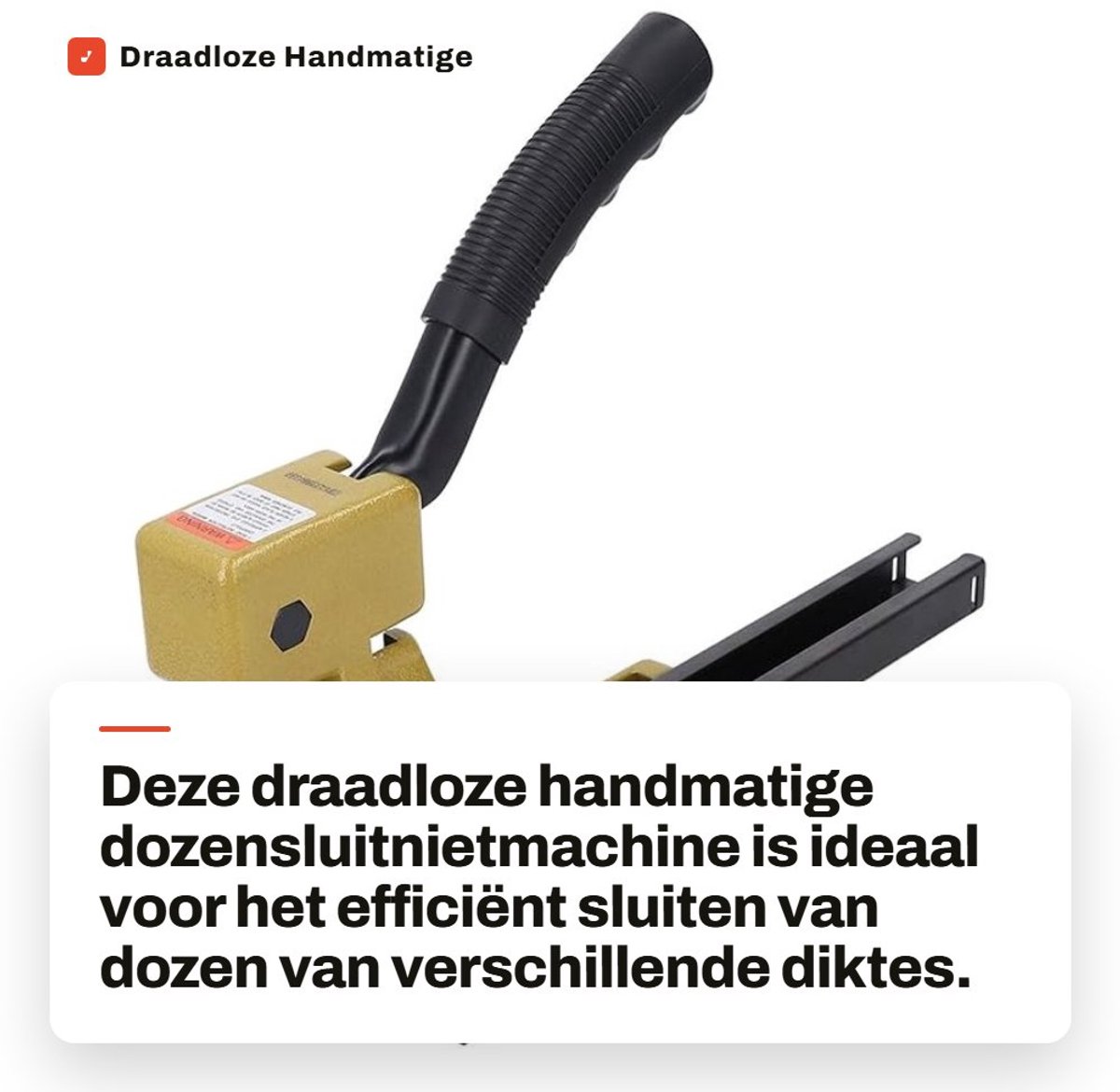 Dailygoods - Draadloze Handmatige Dozensluitnietmachine met Diepteaanpassing