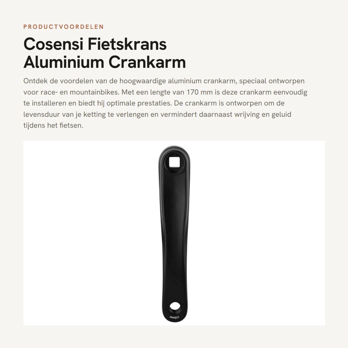 Dailygoods- Crankarm 170mm Aluminium - Linkerhand Crankarm - Fiets Ketting Set - Corrosiebestendig - Lichtgewicht - Eenvoudig te installeren - Fietskruk