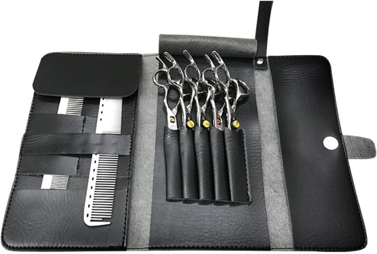 Professionele PU Leren Kappers Tas met Schaarhouder en Accessoires, Ideaal voor Haarstyling en Kappersbenodigdheden