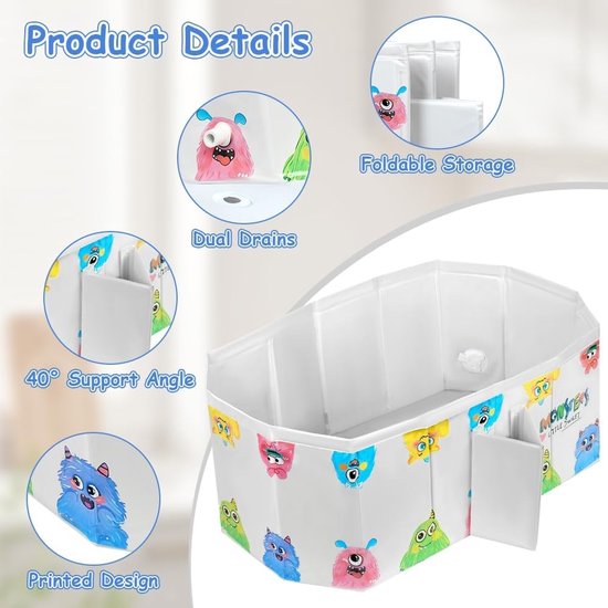 Thijox - Opvouwbaar Babybadje - Draagbaar Peuterbad - Antislip Douchebak voor Baby - Reisbad voor 0-8 Jaar - Mini-Zwembad - Comfortabel en Veilig - Kl — afbeelding 5
