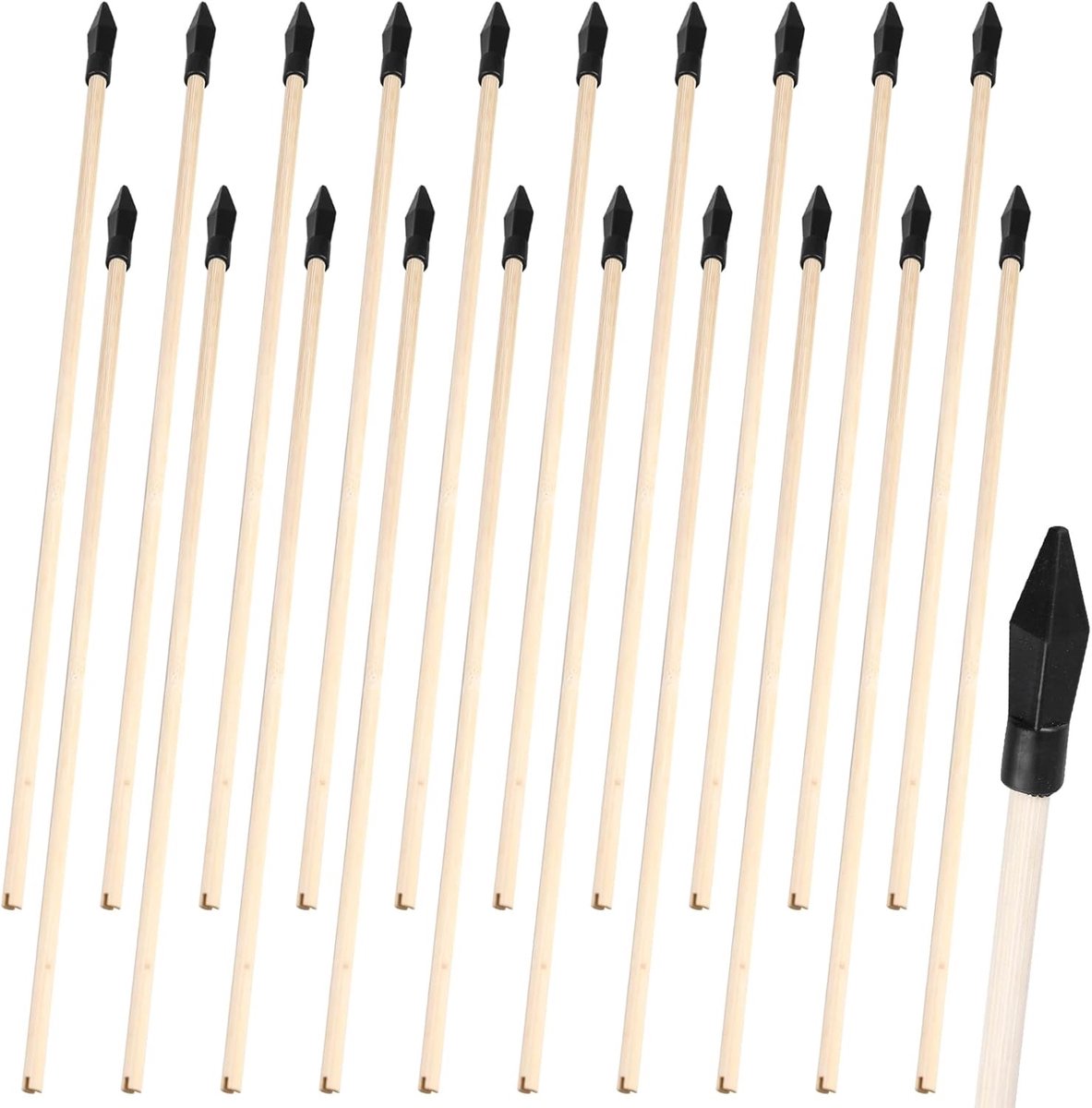 Set van 20 Houten Pijlen van 45 cm met Rubberpunt voor Boogschieten, Veilig en Geschikt voor Beginners, Ideaal voor Doeltraining en Buitenactiviteiten