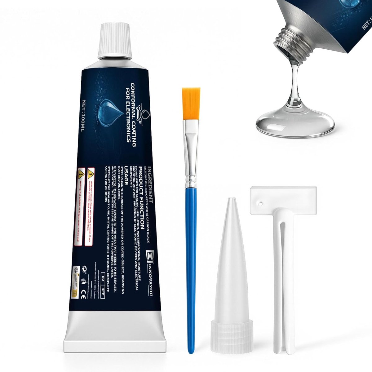 Thijox - 100 ml Elektrische Afdichtingsvloeistof, Vloeibaar Rubber, Isolatiegel, Vocht- en Stofdicht, Betrouwbare Bescherming voor Elektronische Compo
