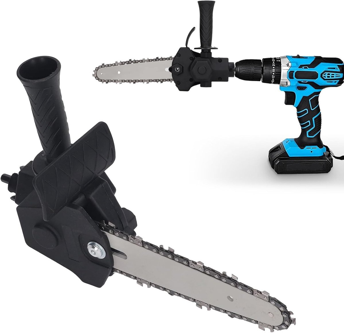 Conversiekop Adapter voor Elektrische Boor, Zaagadapter, Kettingzaag Accessoire Kit voor 6-13 mm 3-Jaw Boormachines, Voor Houtbewerking en Tuinonderhoud