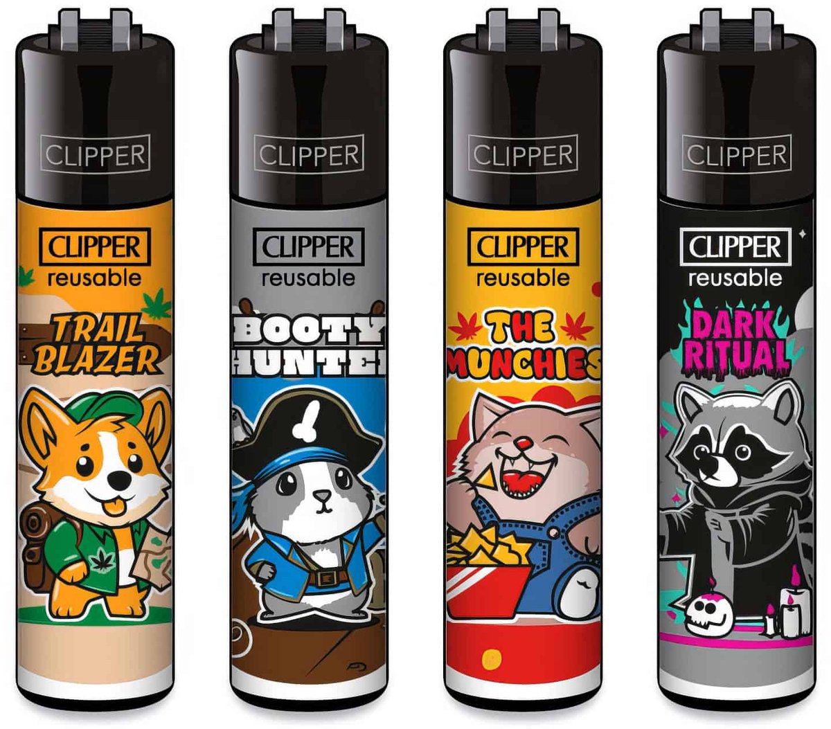 Clipper Classic Large Aanstekers "Trip Buddies" (4 Stuks)