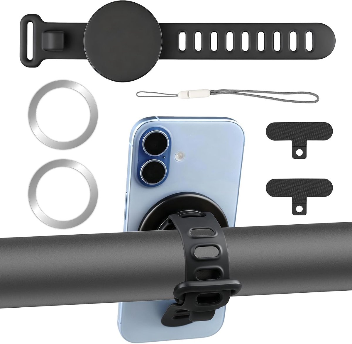 Verstelbare Magnetische Telefoonhouder voor Stroller en Fiets, 360° Rotatie en Stevige Bevestiging