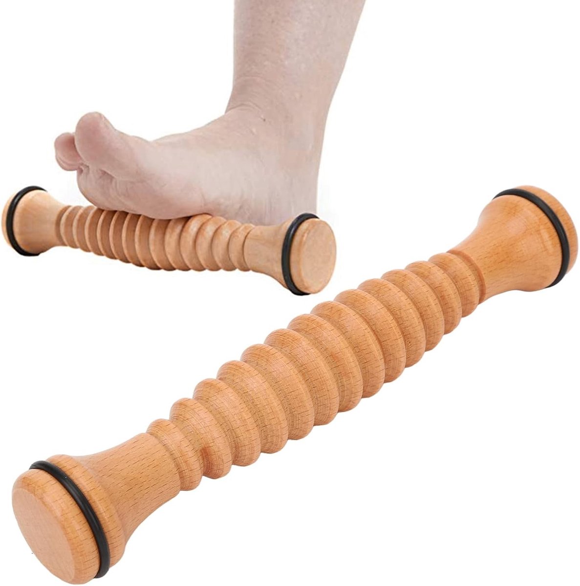 Houten voetmassage roller voor spierontspanning, verbeterde bloedsomloop en stressvermindering, ideaal voor thuisgebruik