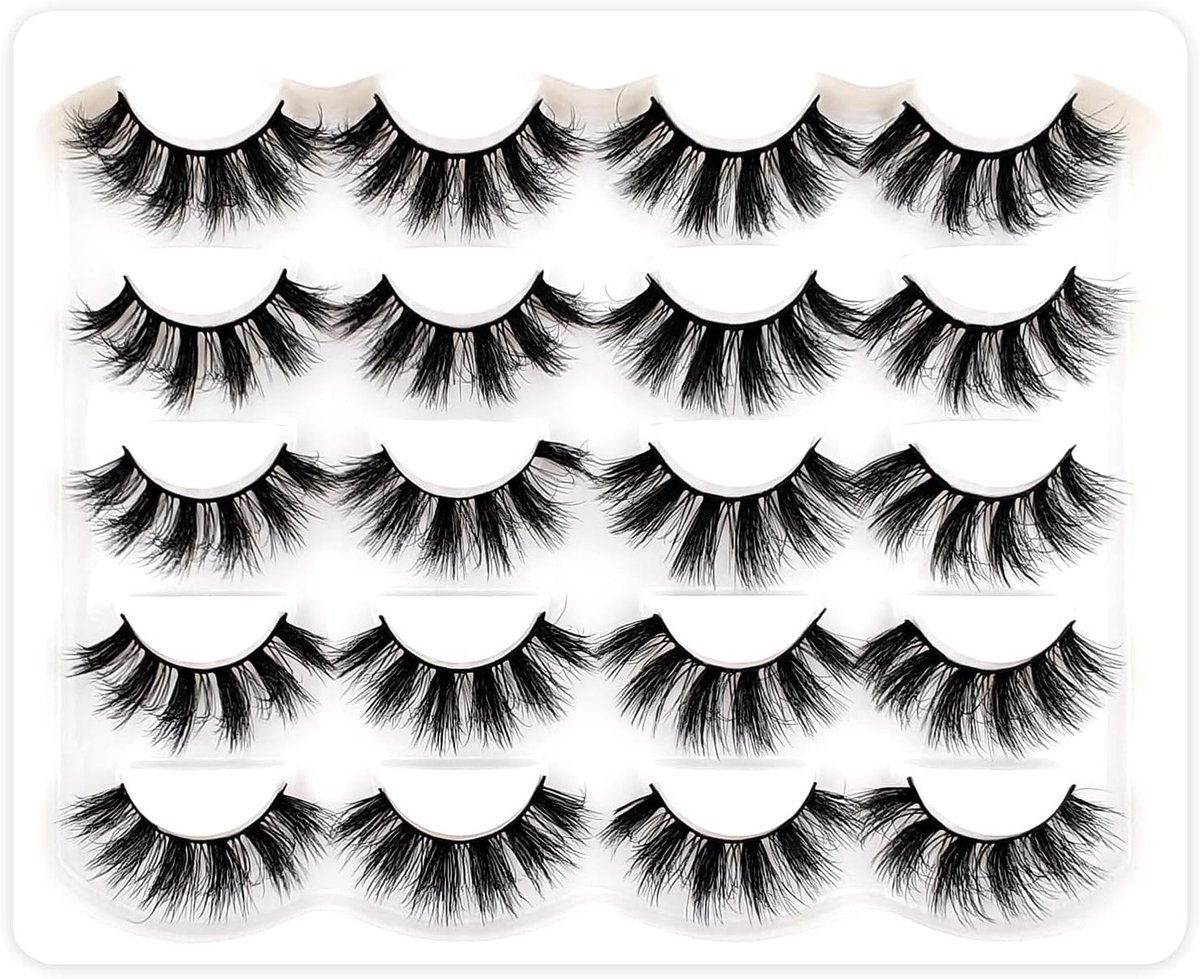 10 paar handgemaakte 3D-valse wimpers voor een natuurlijke look, pluizig volume en herbruikbaar gebruik