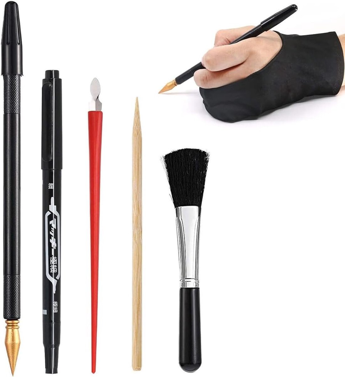 Creatieve krasgereedschappen set van 5 stuks met tas, dubbelzijdig ontwerp, ideaal voor kinderen en volwassenen, perfect voor schilderprojecten en cadeau-ideeën