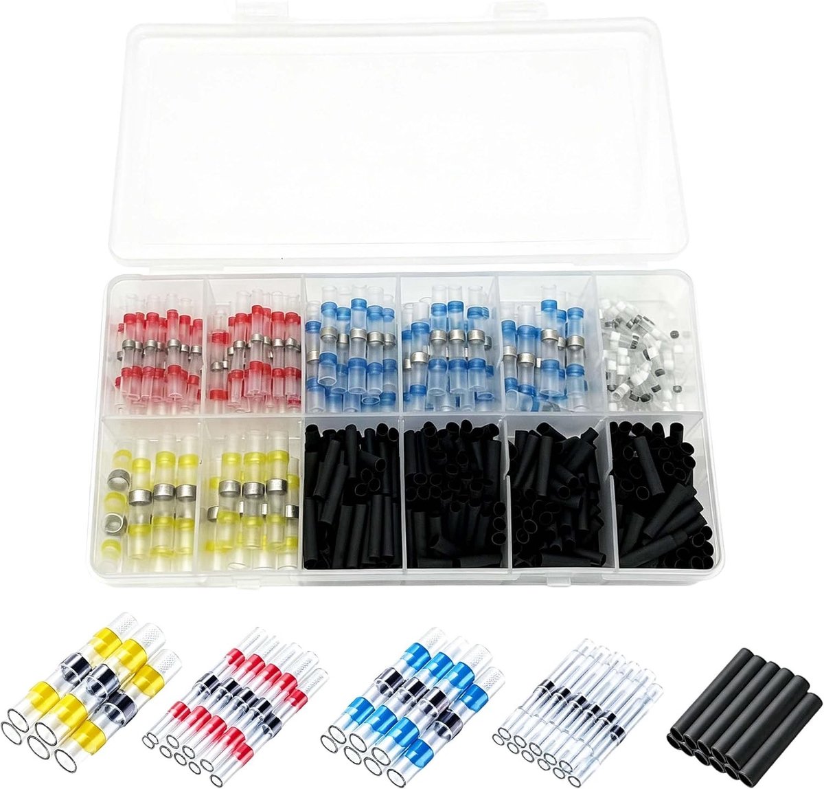 400 stuks waterdichte soldeerverbinders met krimpkous, kabelverbinders voor auto en boot, assortiment voor elektrische verbindingen en reparaties
