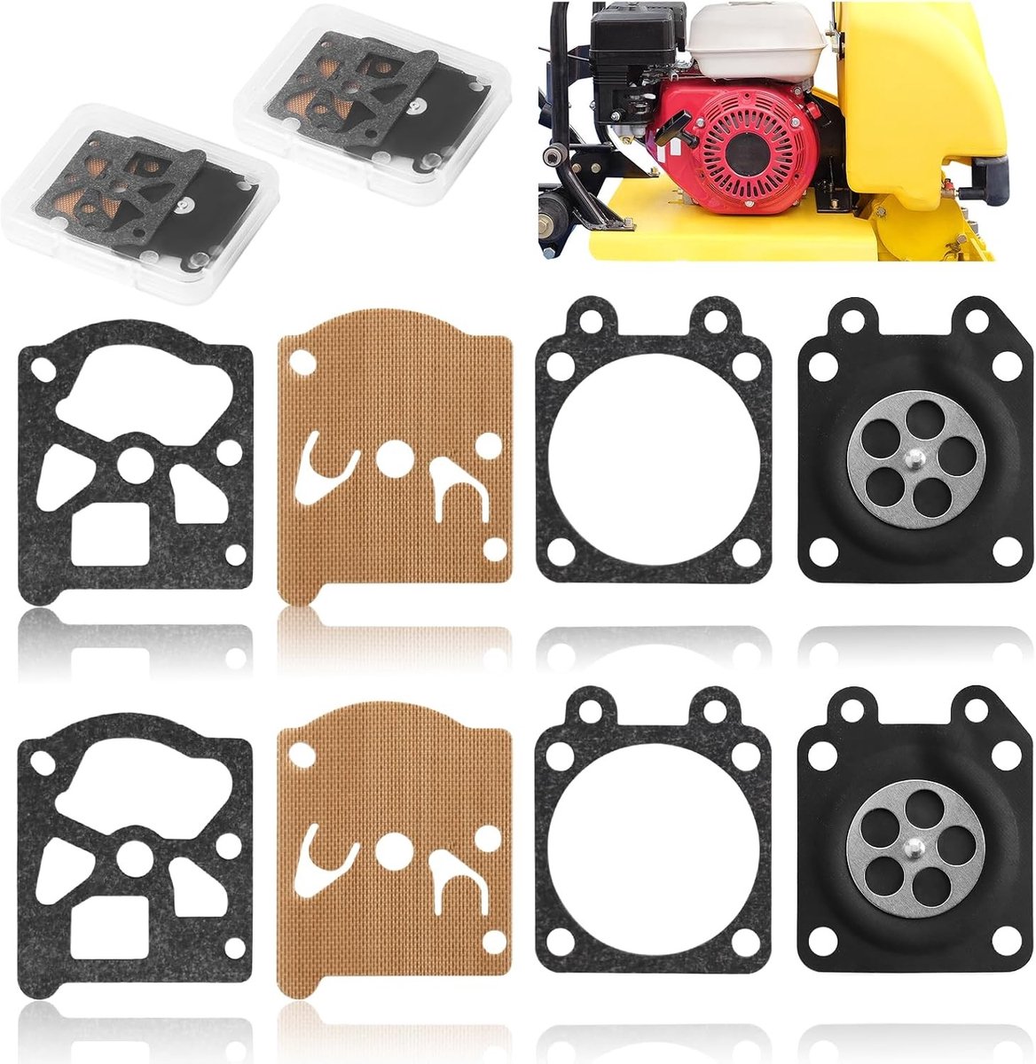 Vergaserdichting Set voor Motorsagen en Tuinmachines, Inclusief Membranen en Dichtingen, 4x4 cm, Geschikt voor Walbro WA WT Vergaser en D10 WTA