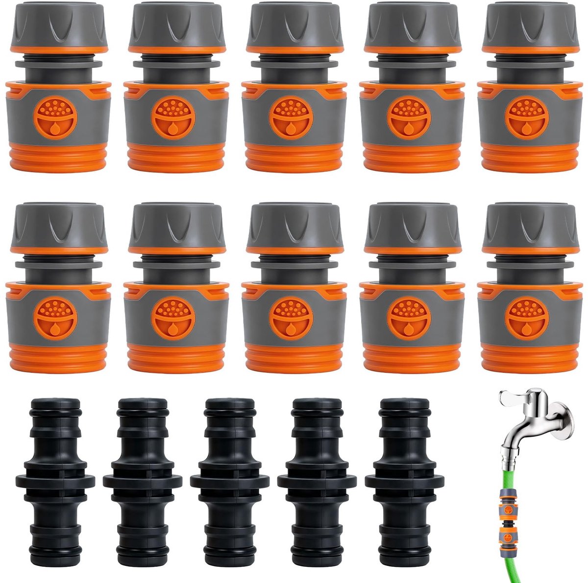 Tuinslang Koppelset - 15 Delig - 1/2 Inch - Oranje