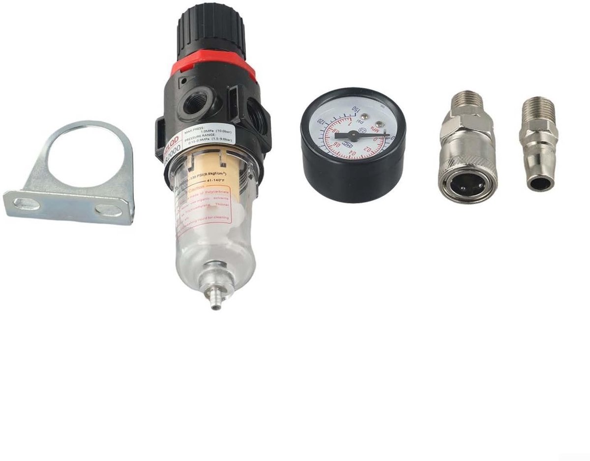 Luchtcompressor Filter Water Separator Trap - Compact Model met Drukregelaar