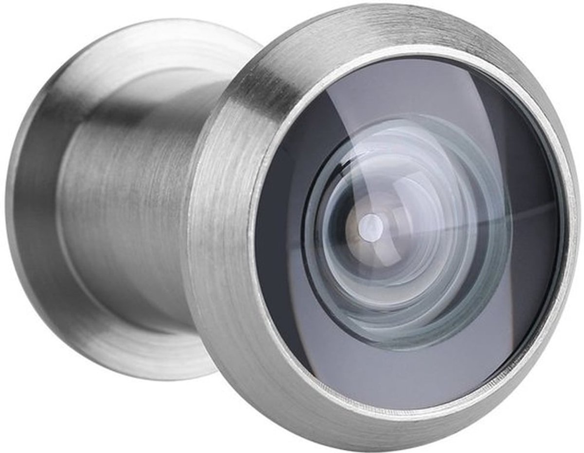 Deurkijker, Huisbeveiliging Optisch Glas 220 Graden Groothoekdeurkijker(Zilver geborsteld)