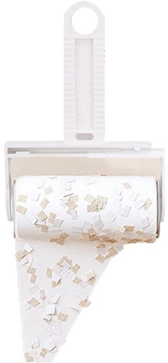 Pluisroller Navulbaar - Kledingroller Plakroller - Kleding Reinigen - Zelfklevende Vellen - 10 cm - Wit