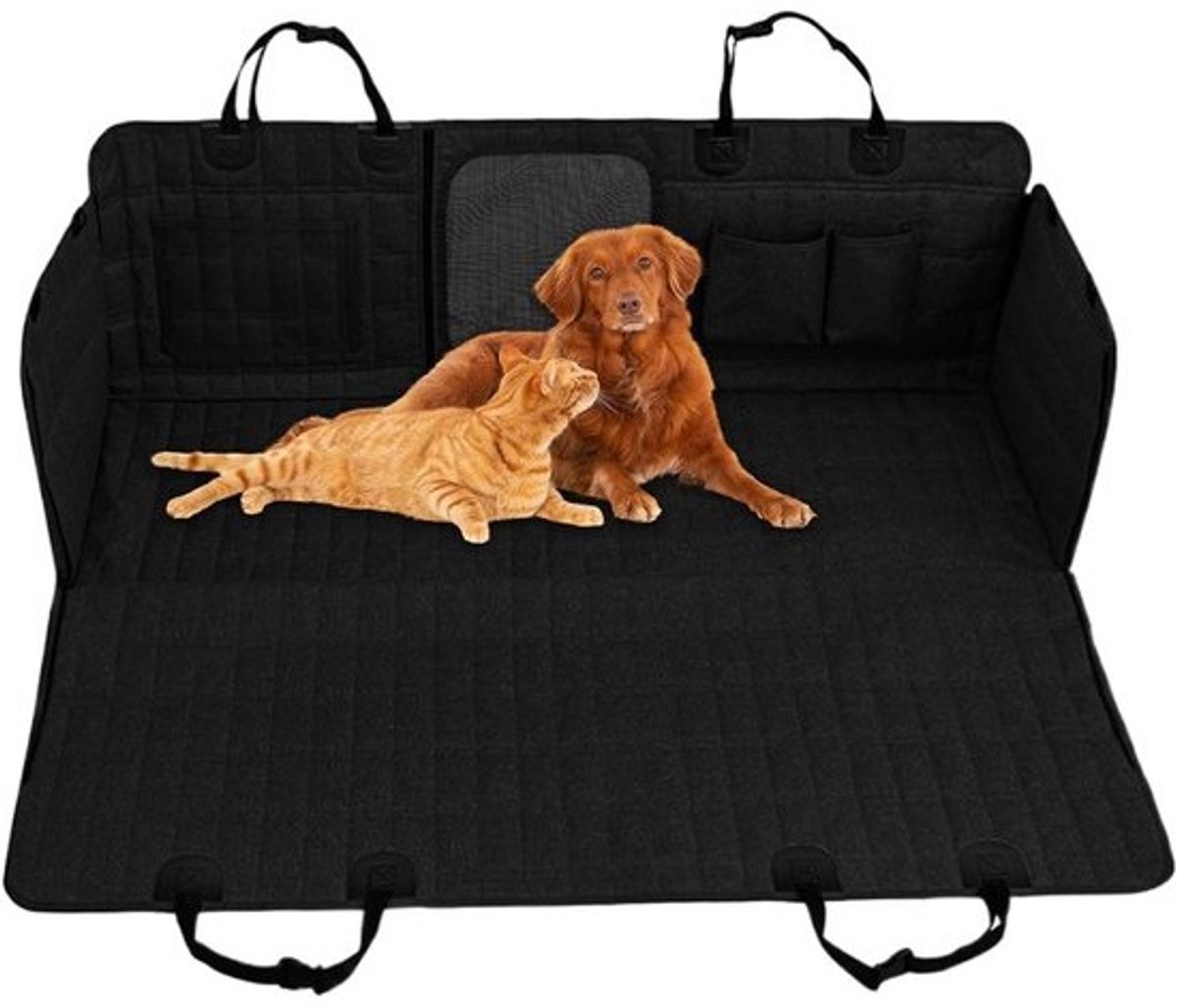 Honden Achterbank Cover - Huisdier Autostoelhoes - Veilig Reizen - Waterdicht en Krasbestendig - 137x147 cm - Zwart