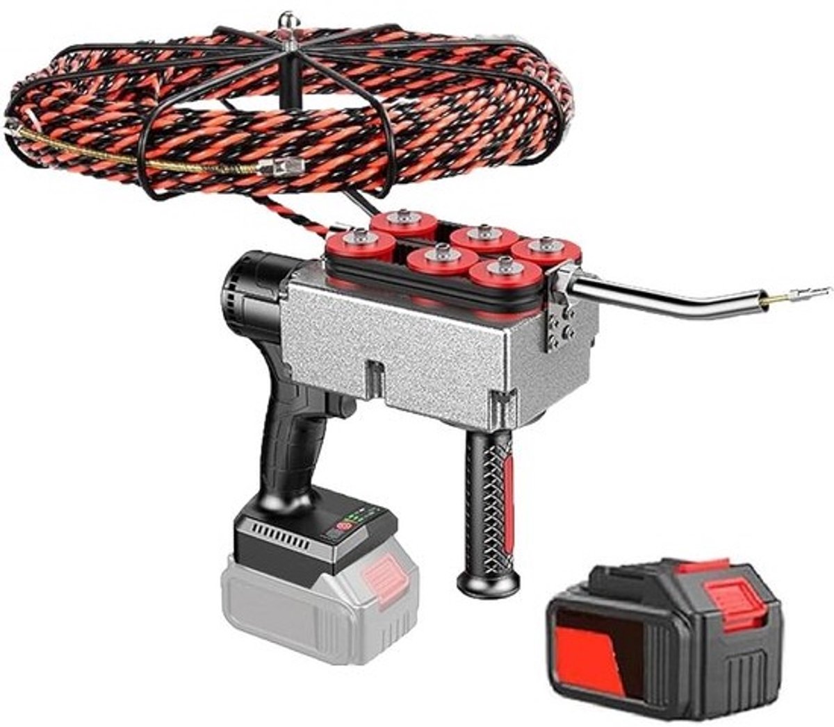 Elektrische Kabeltrekker - Draadinrijger Kabeltrekker - Kabels Trekken - Borstelloze Motor - 30m - Grijs