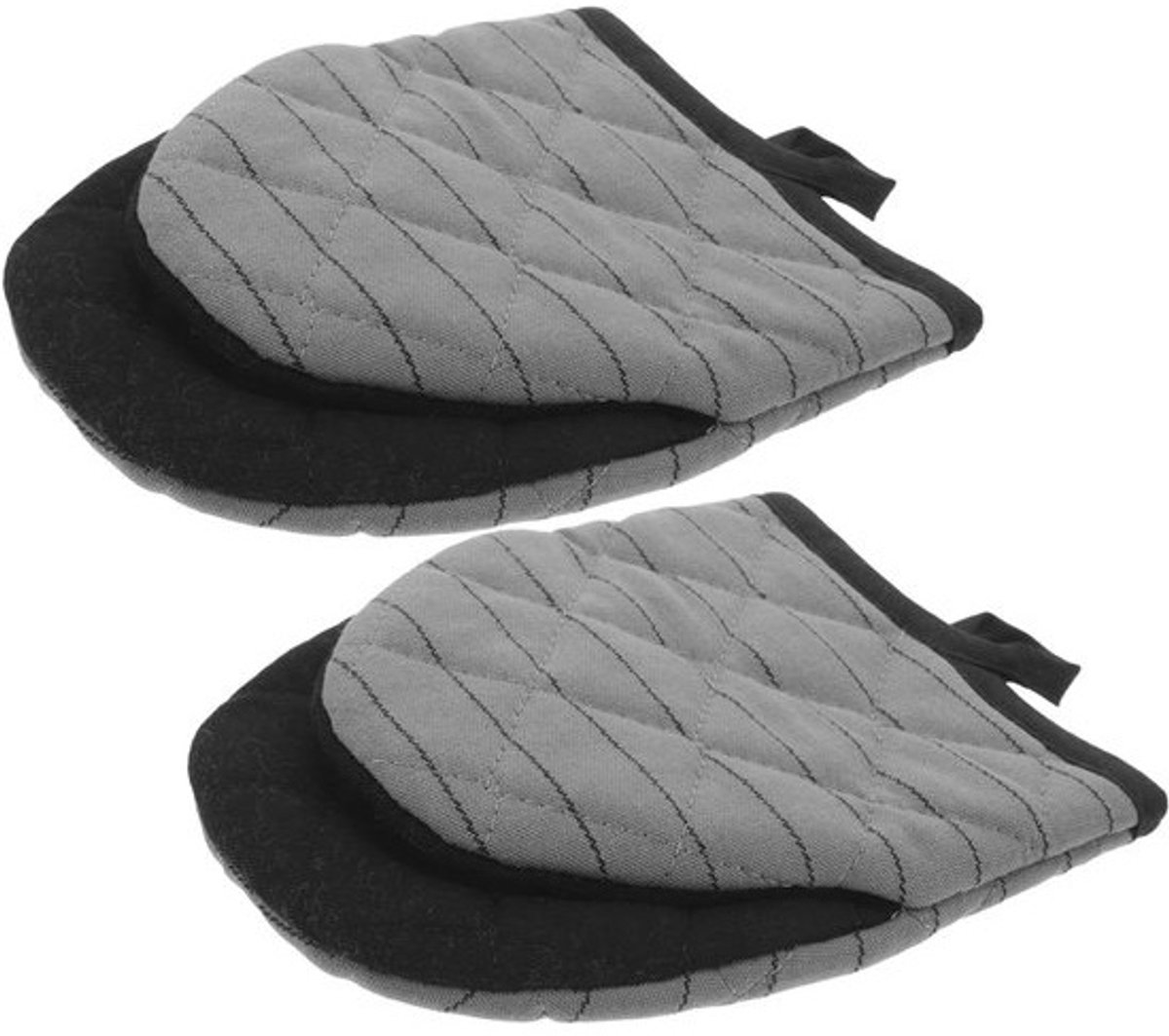 Ovenwanten Keuken - Bakhandschoenen Hittebestendig - Veilig Koken - Met Ophangkoord - 17 x 14 cm - Grijs