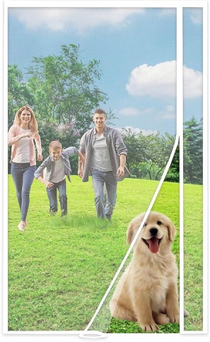 Magnetische Hordeur - Vliegendeur Gordijn - Insecten Buiten Houden - Automatisch Sluitend - 80x225cm - Wit