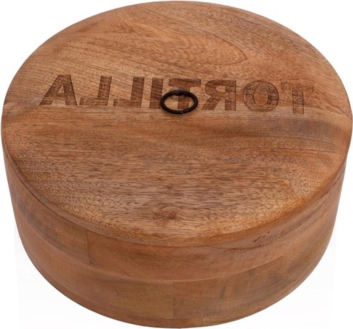 Tortilla Warmer - Brood Houder - Maaltijden Warm Houden - Handgemaakt Mangohout - 23 cm Diameter - Natuurlijk Bruin