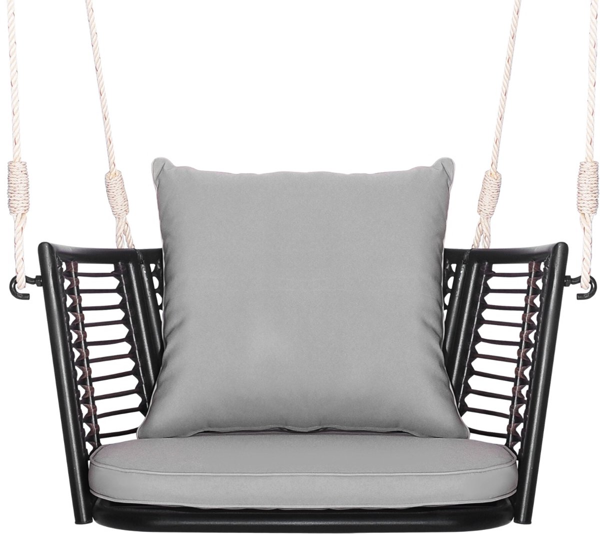 SureDeal® - Tuinmeubel - Zits Metalen Veranda - Rugkussens Inbegrepen Grijs - Wit - Bruin - 80x63,5x38 cm - Grijs